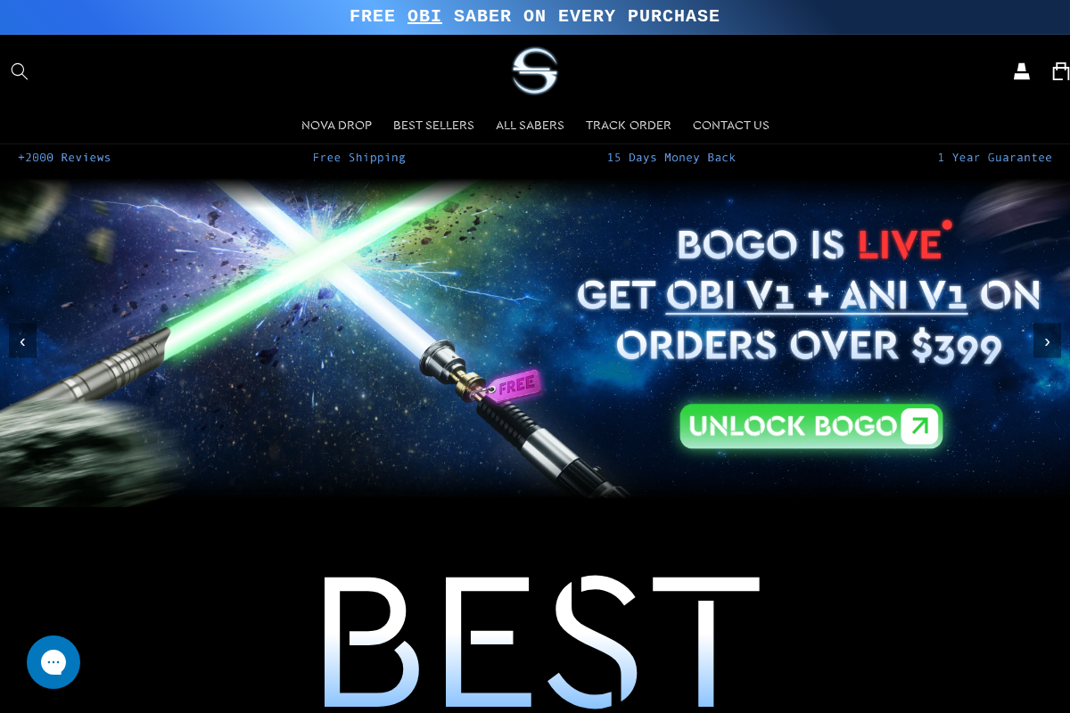 thesabercompany homepage screenshot