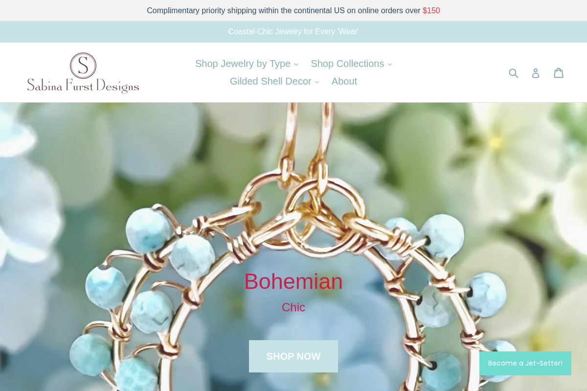 sabinafurstdesigns.com homepage screenshot