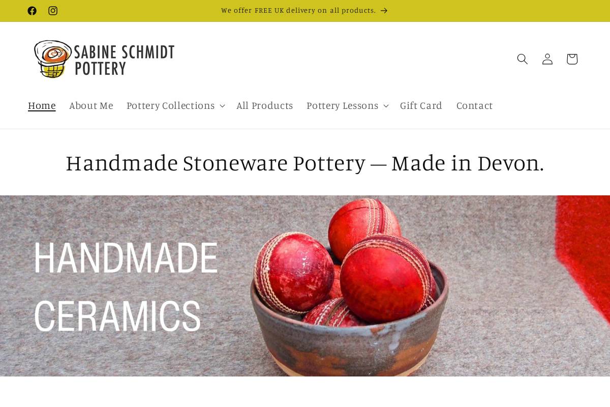 sabineschmidt-pottery.com homepage screenshot