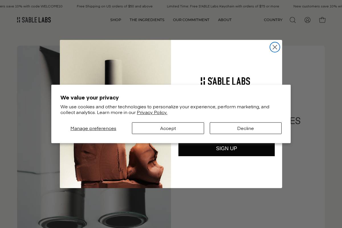 sablelabs.co homepage screenshot