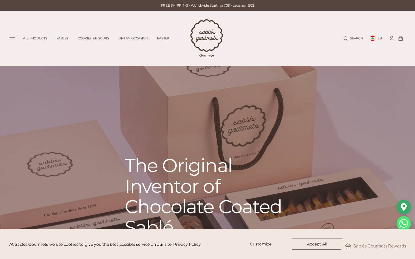 sablesgourmets.org homepage screenshot