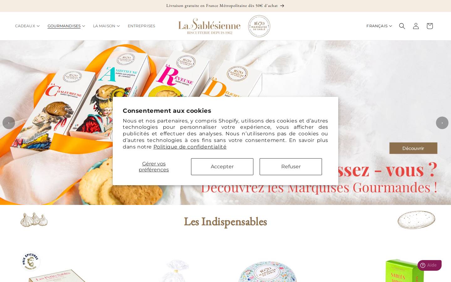 Sablesienne homepage screenshot