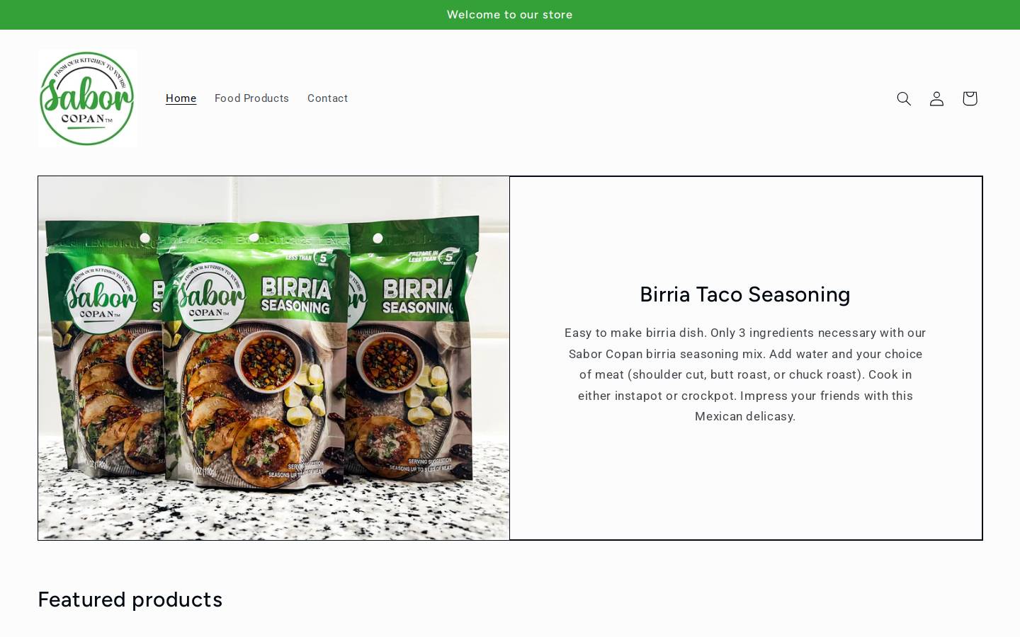 saborcopan.com homepage screenshot