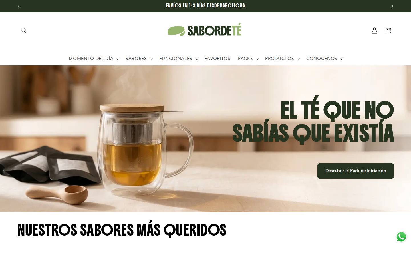 Sabor de Té  homepage screenshot
