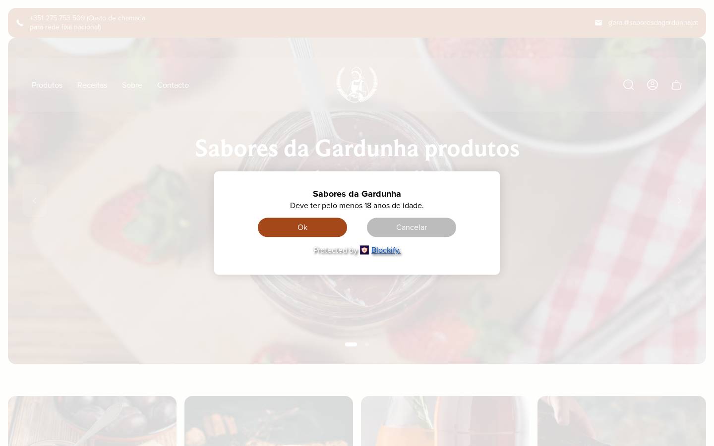 saboresdagardunha.pt homepage screenshot
