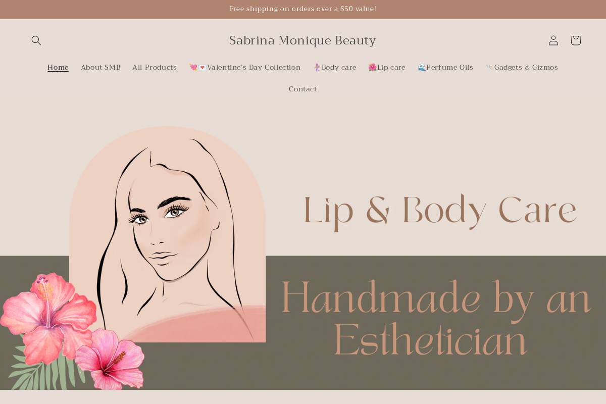 sabrinamoniquebeauty.com homepage screenshot