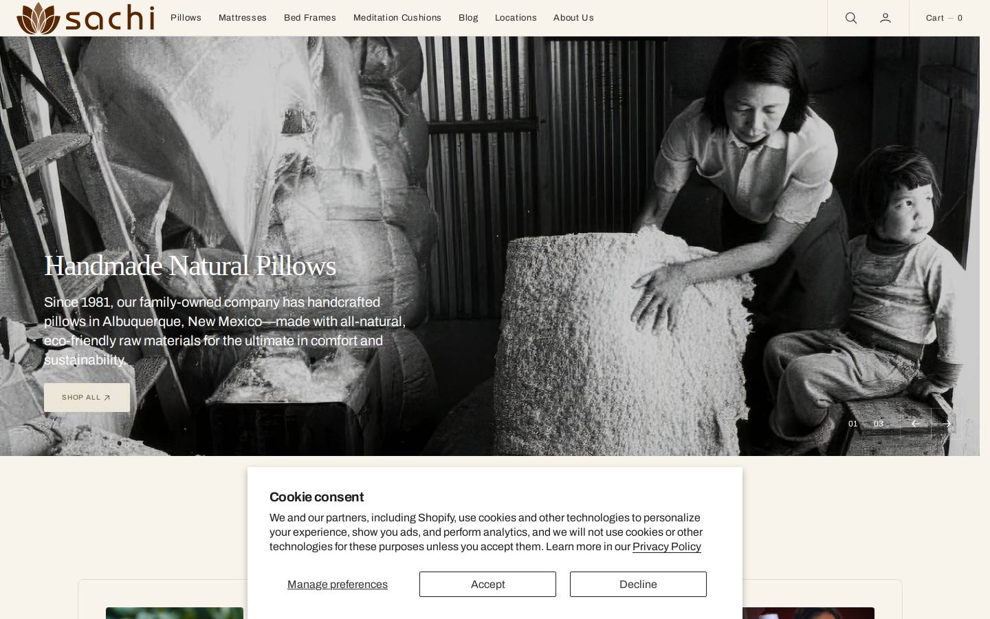 sachiorganics.com homepage screenshot