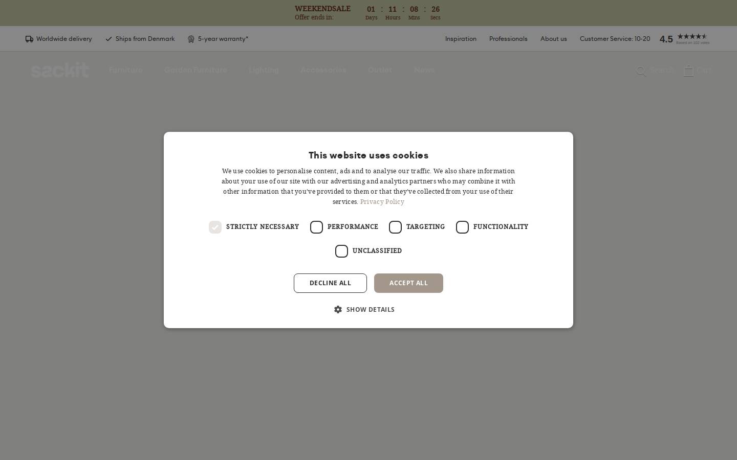 Sackit homepage screenshot