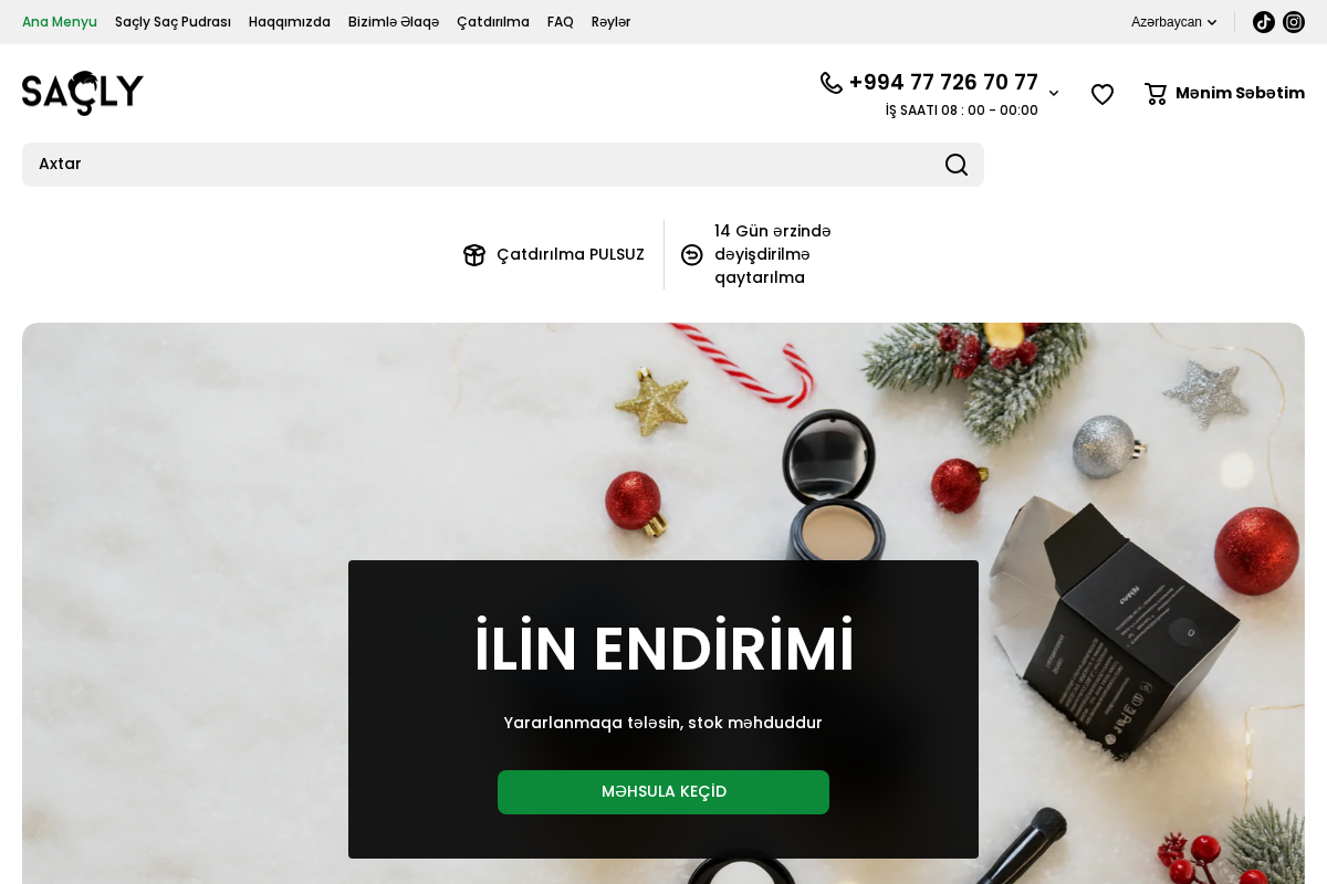 SAÇLY homepage screenshot