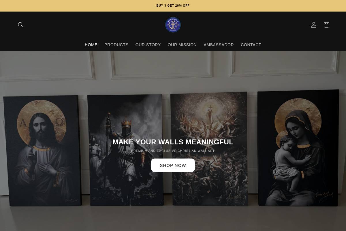 Sacredchad homepage screenshot