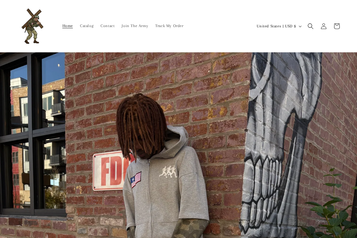 Sacred Clothing homepage screenshot