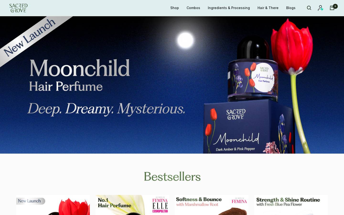 sacredgrove.in homepage screenshot
