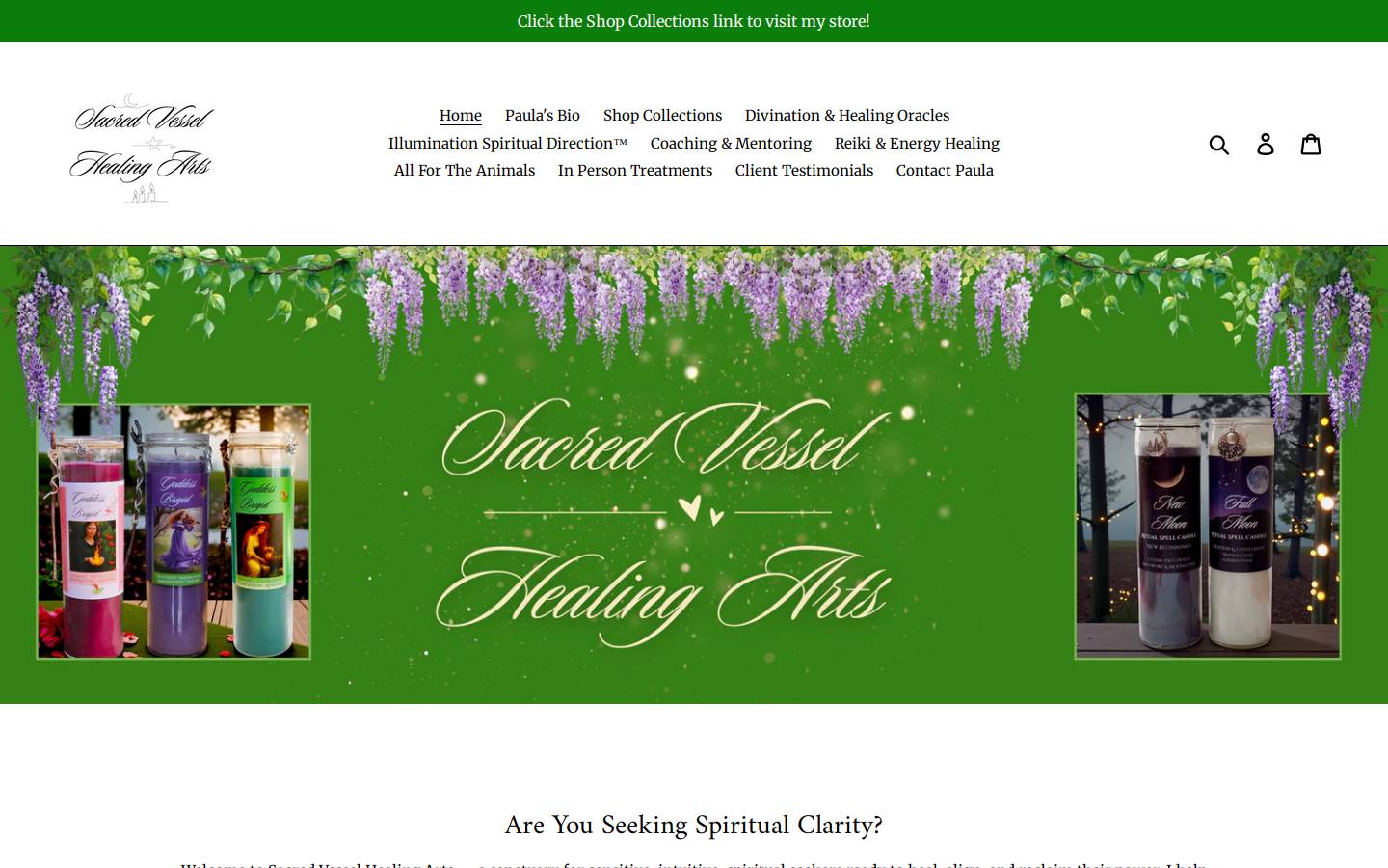 sacredvesselhealingarts.org homepage screenshot