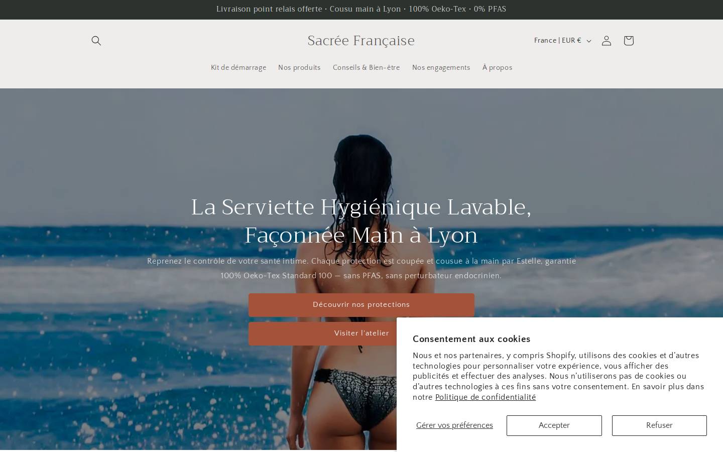 Sacrée Française homepage screenshot