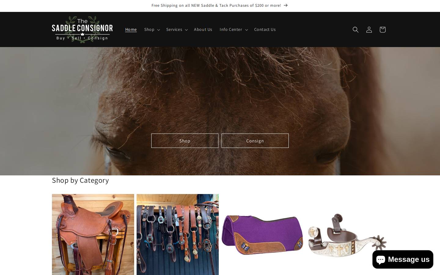 saddleconsignor.com homepage screenshot