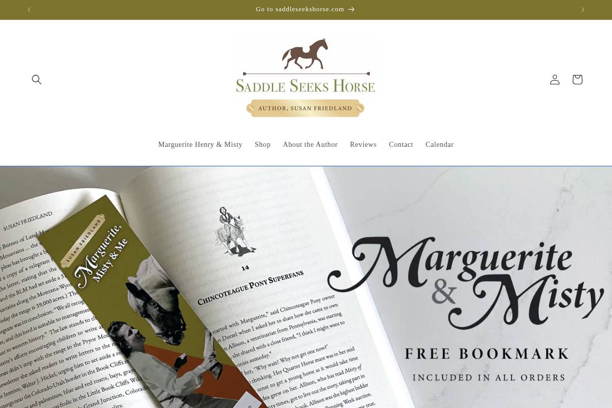 saddleseekshorse.shop homepage screenshot