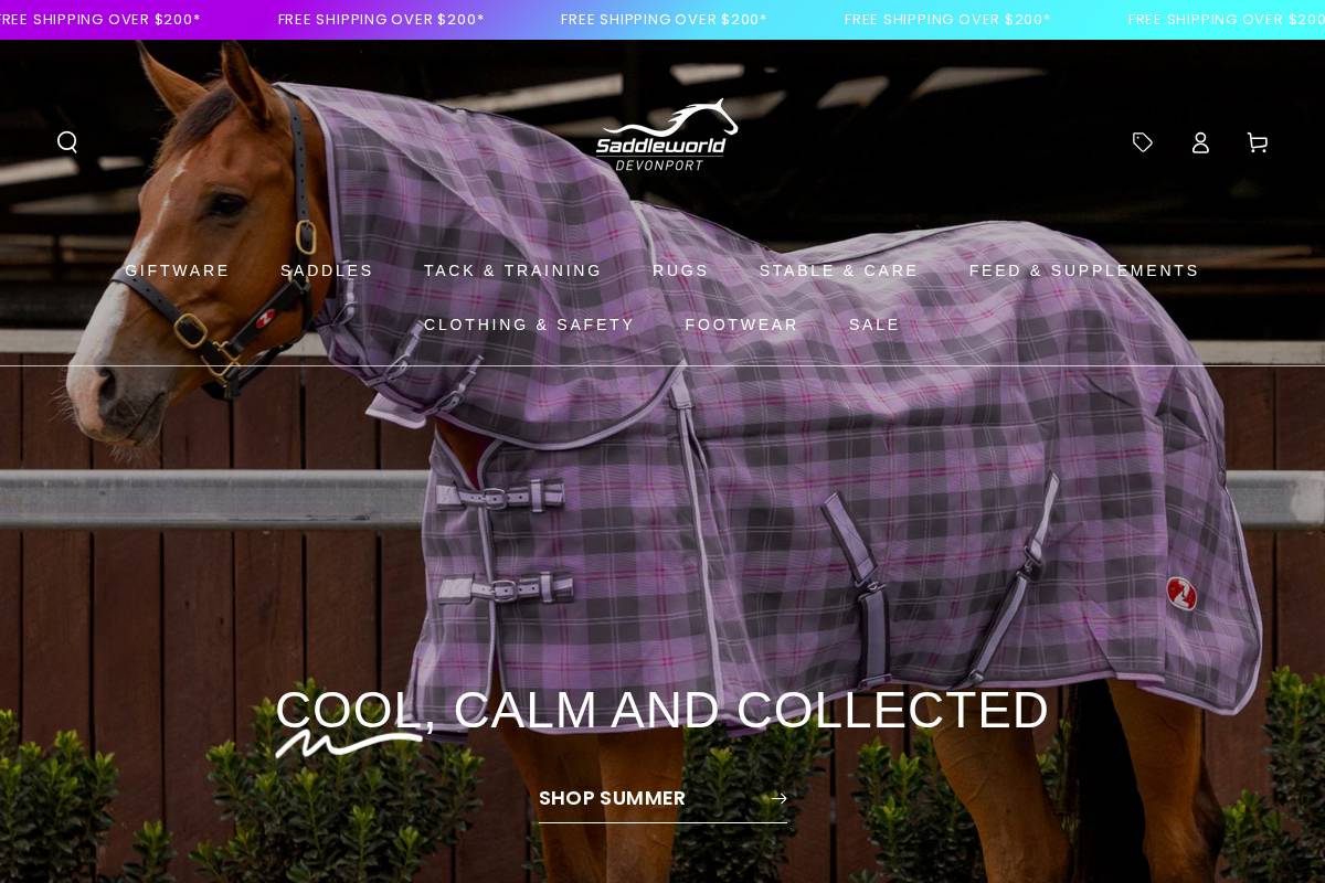 saddleworlddevonport.com.au homepage screenshot