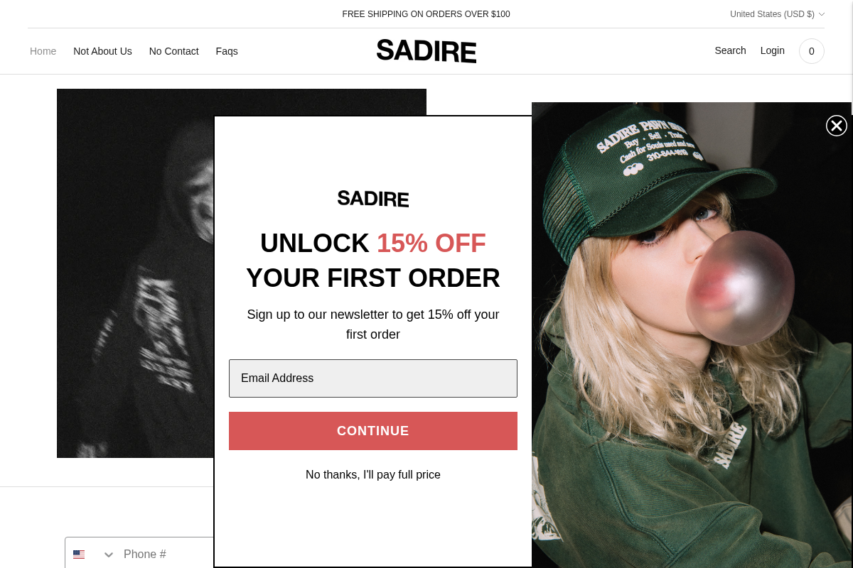 Sadire homepage screenshot