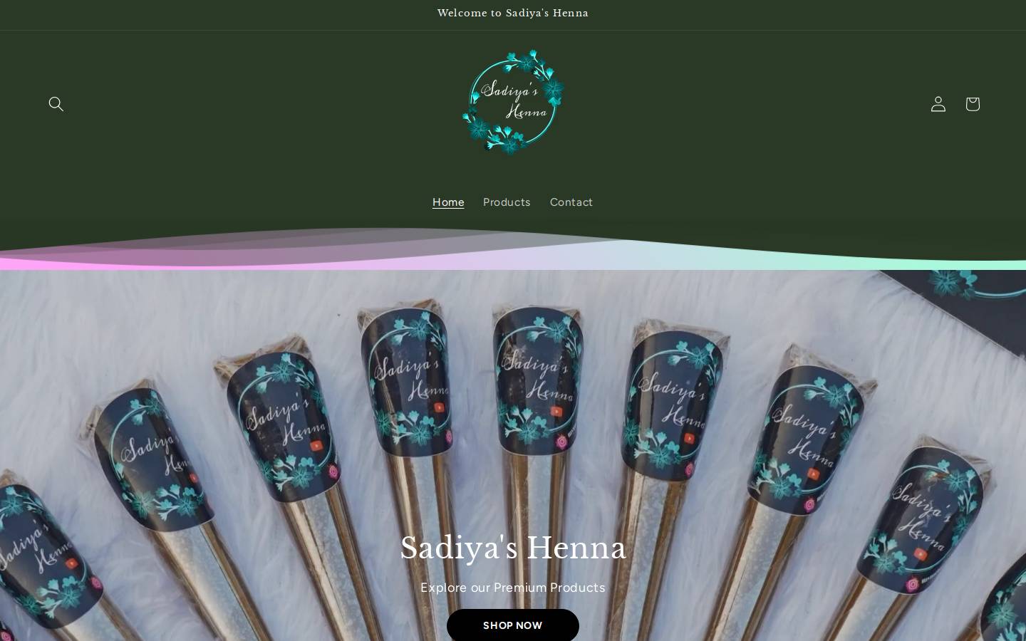 sadiyahenna.com homepage screenshot
