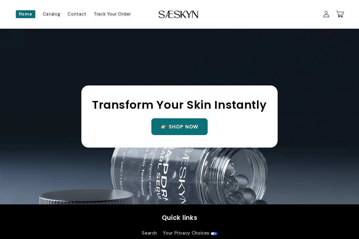 Saeskyn homepage screenshot