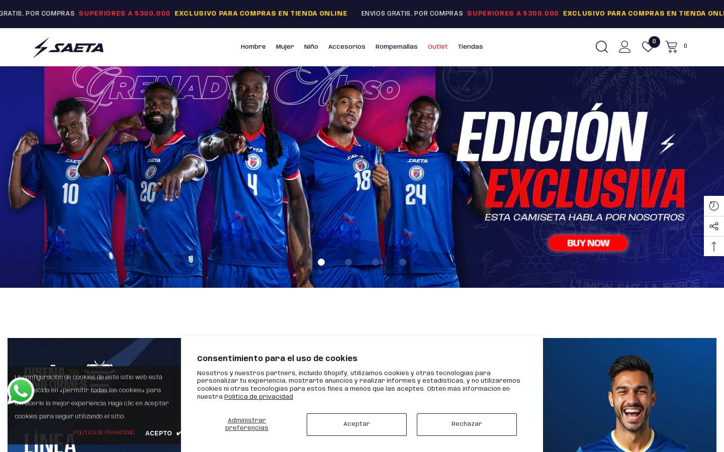 saetasport.com homepage screenshot