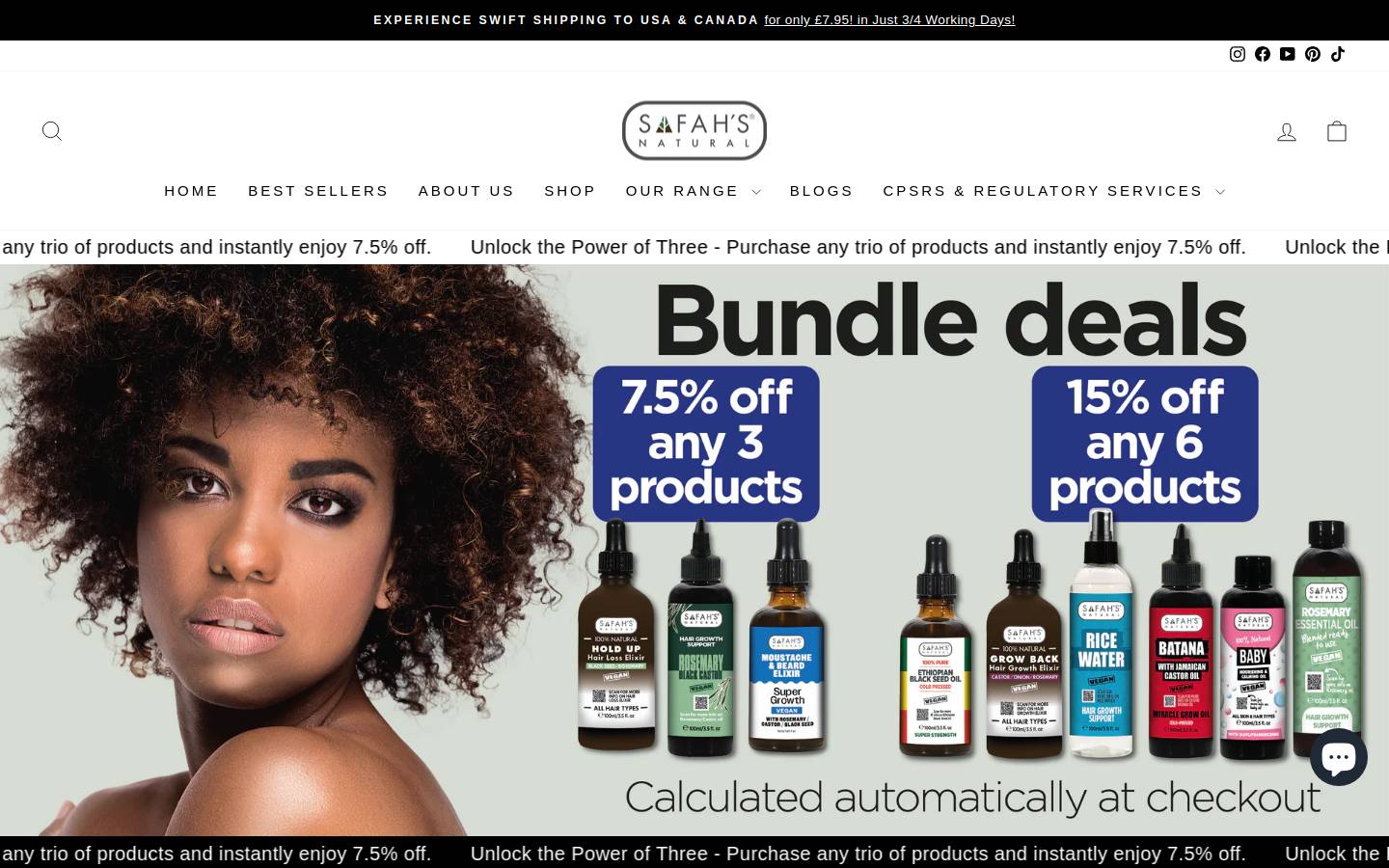 safahsnatural.com homepage screenshot