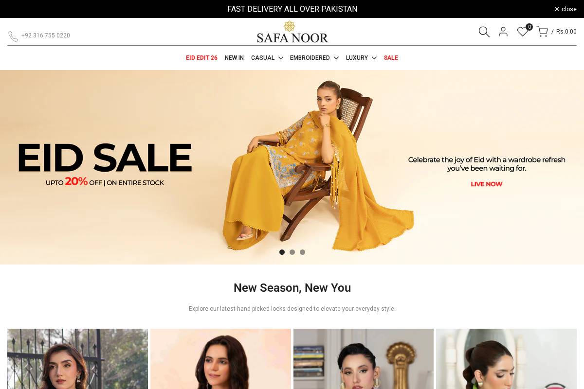 safanoor.com homepage screenshot