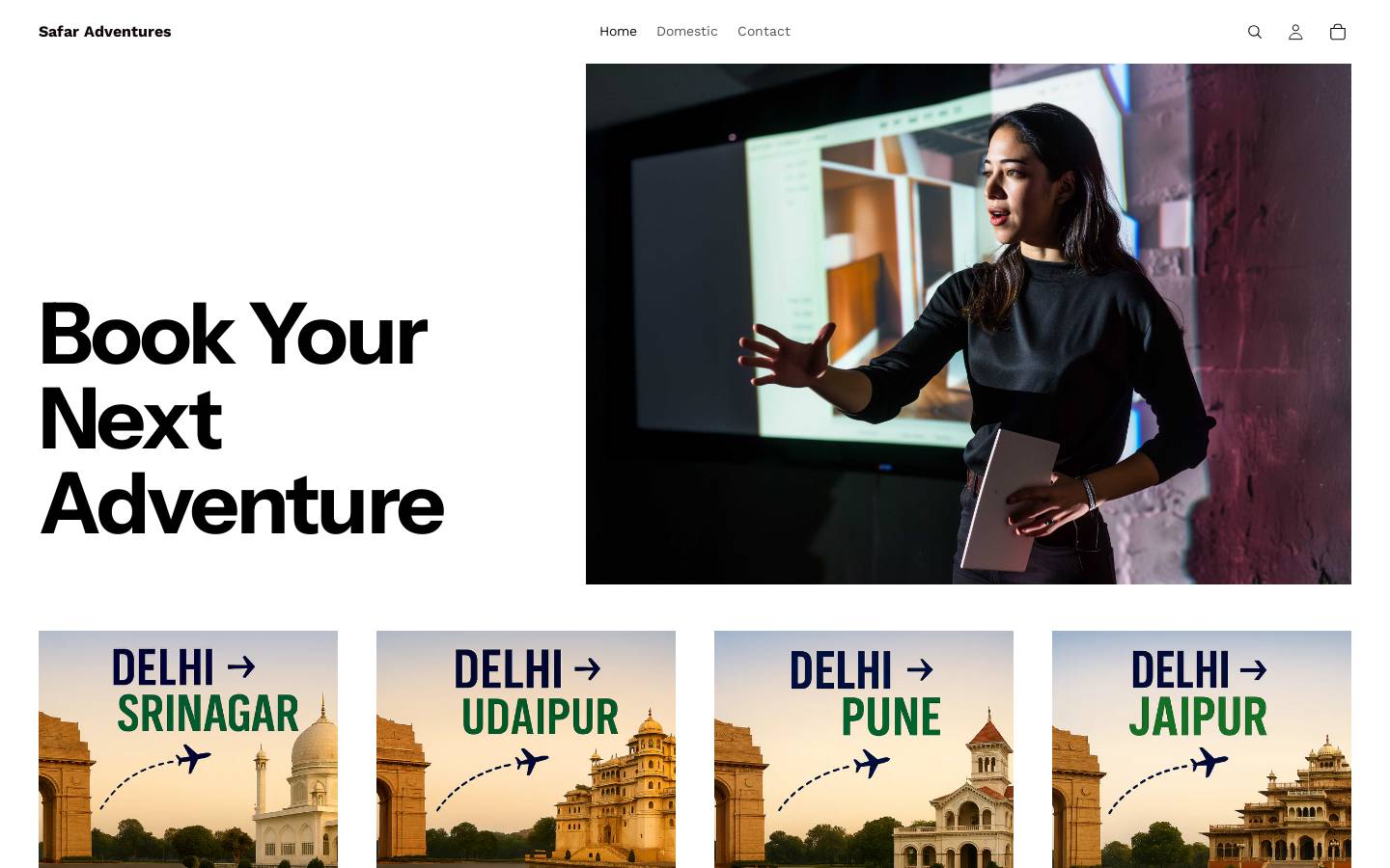safaradventures.com homepage screenshot