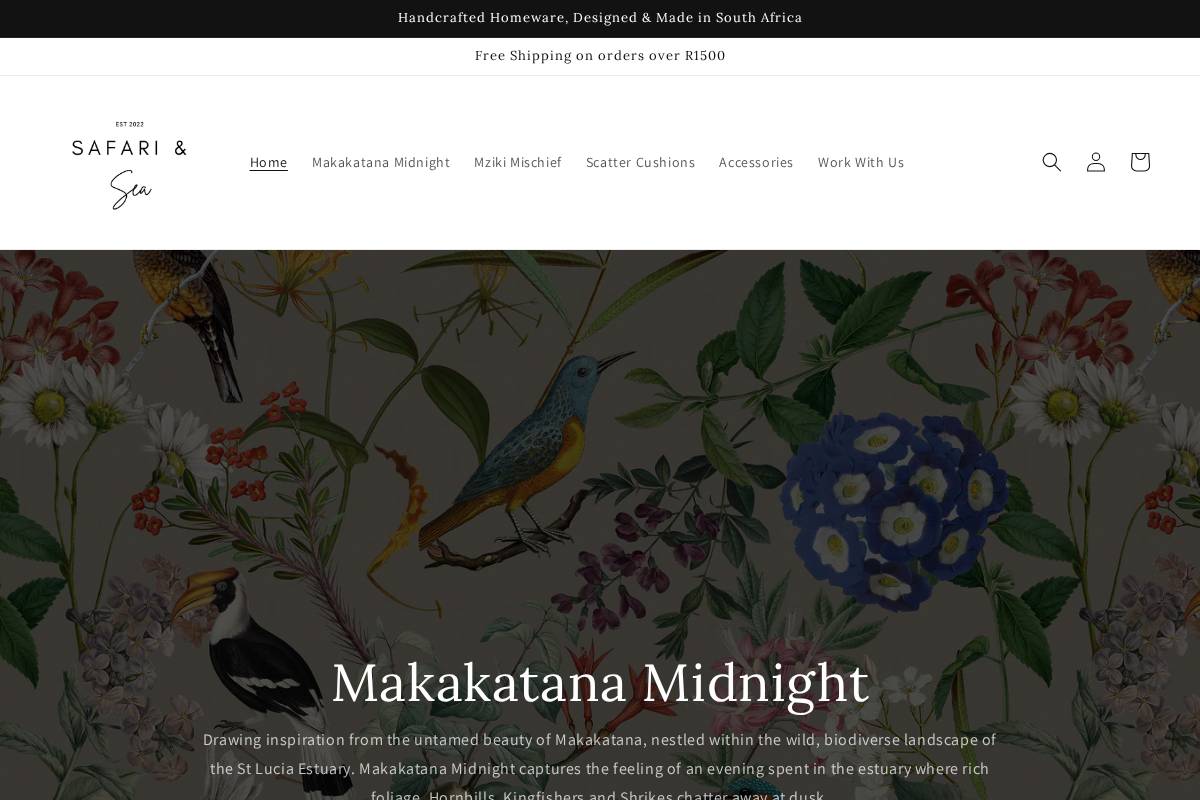 safariandseadesign.com homepage screenshot