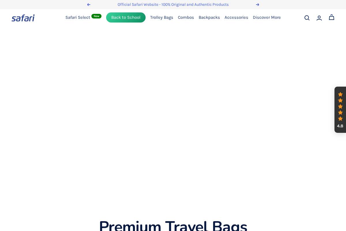 safaribags.com homepage screenshot