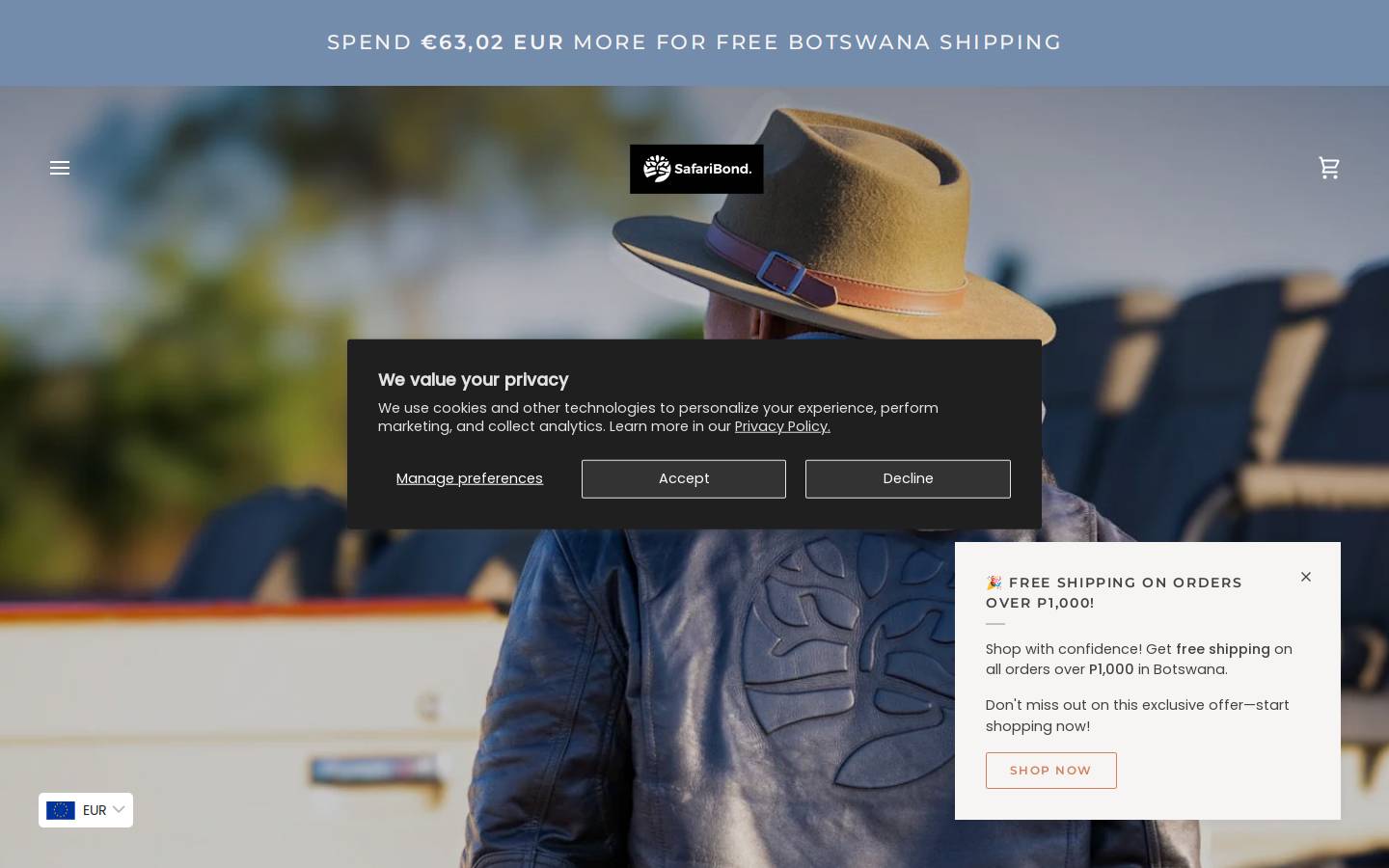 safaribond.com homepage screenshot