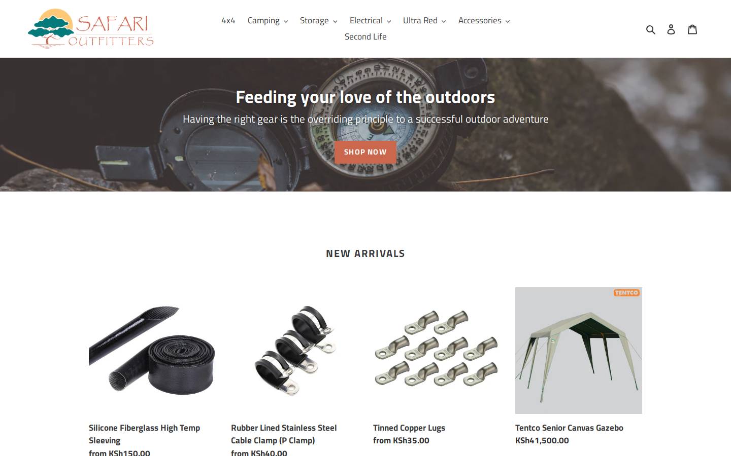 safarioutfitterske.com homepage screenshot