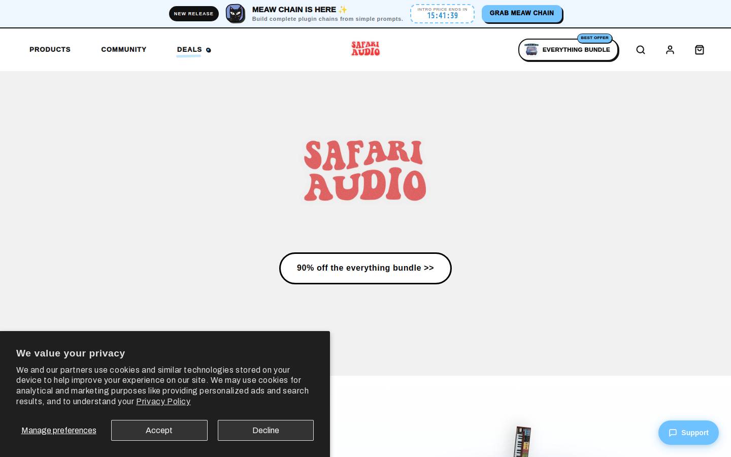 Safari Pedals homepage screenshot