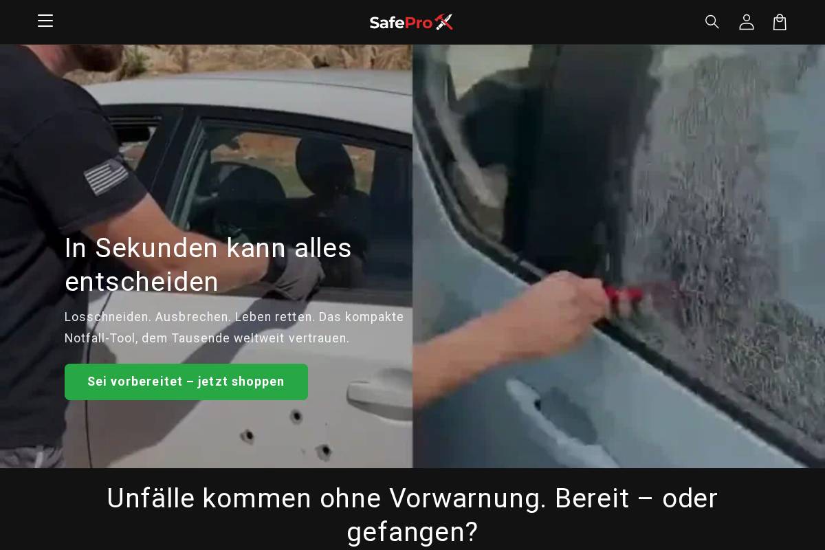 SafePro X homepage screenshot