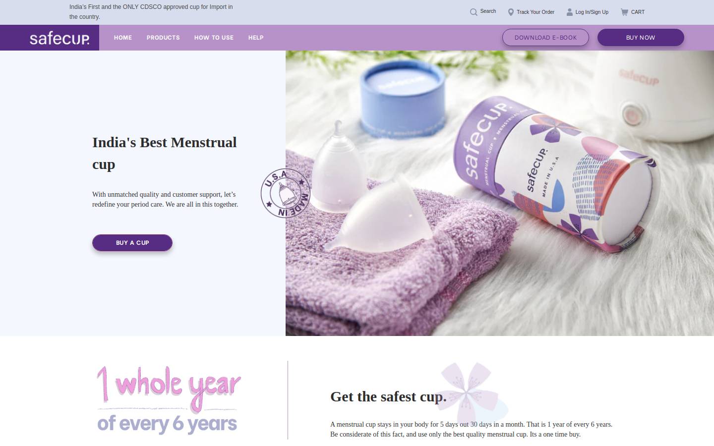 safecup.com homepage screenshot