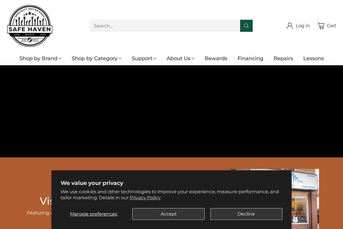 Safe Haven Music homepage screenshot