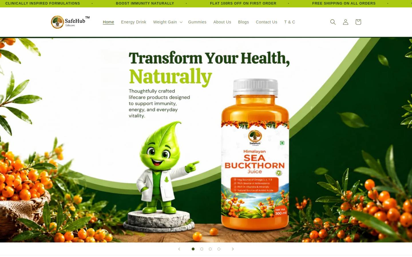 safehublife.com homepage screenshot