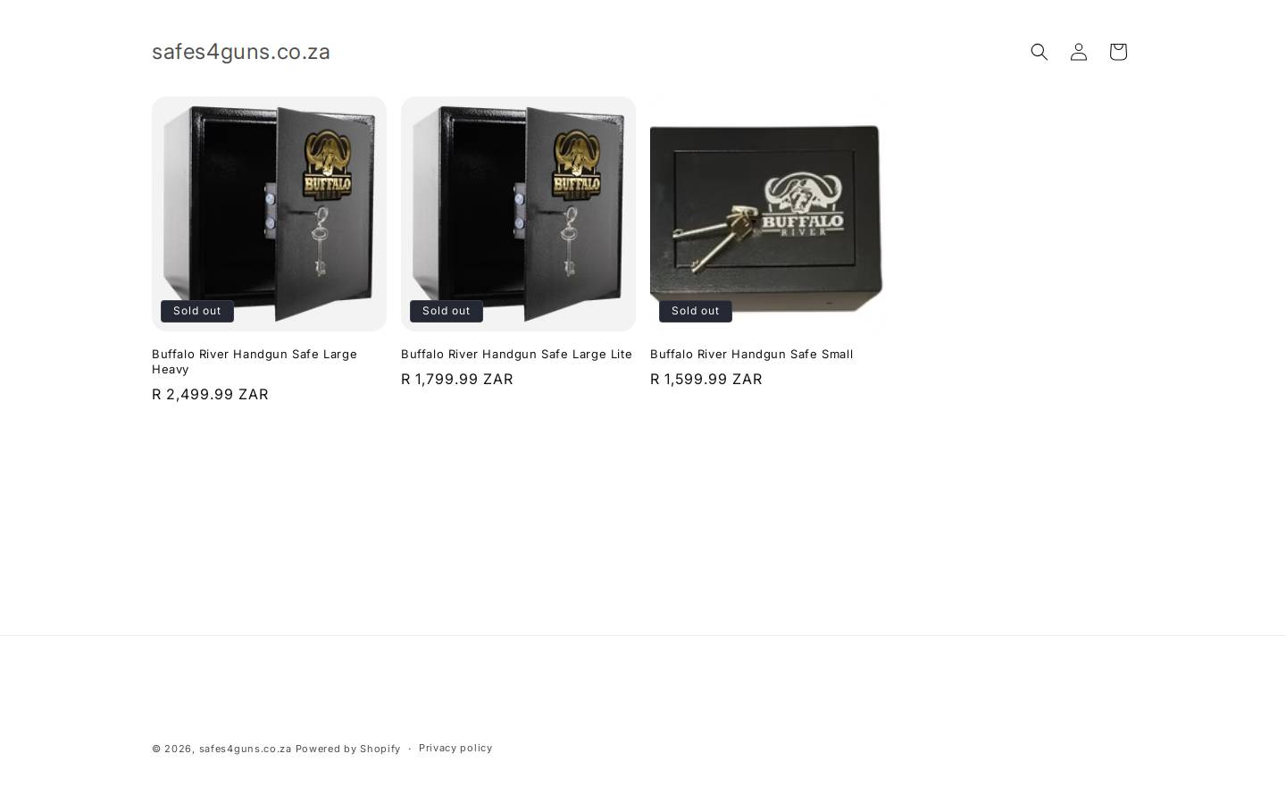 safes4guns.co.za homepage screenshot