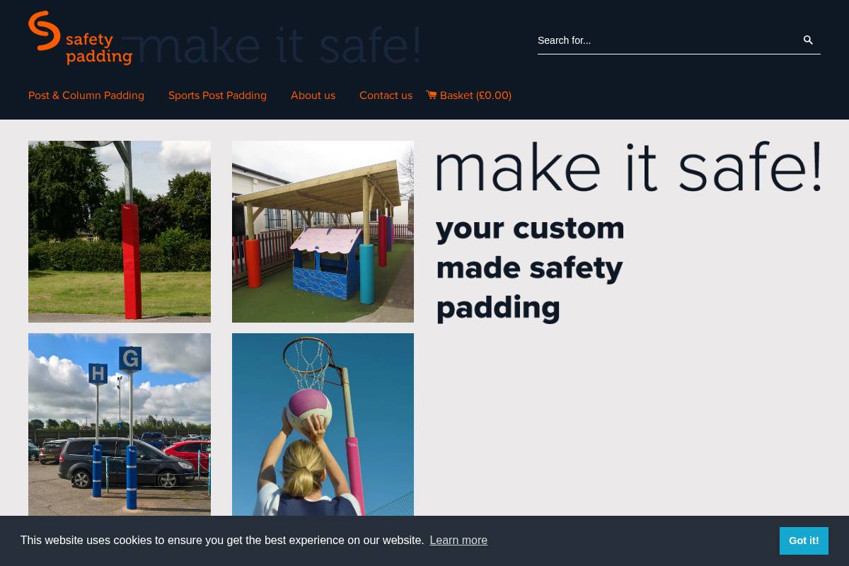 safety-padding.com homepage screenshot