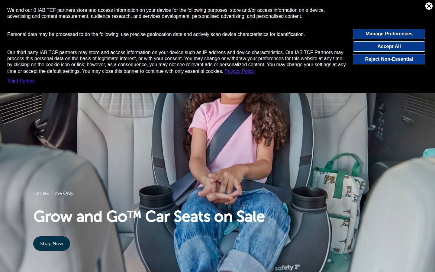 Safety 1st homepage screenshot