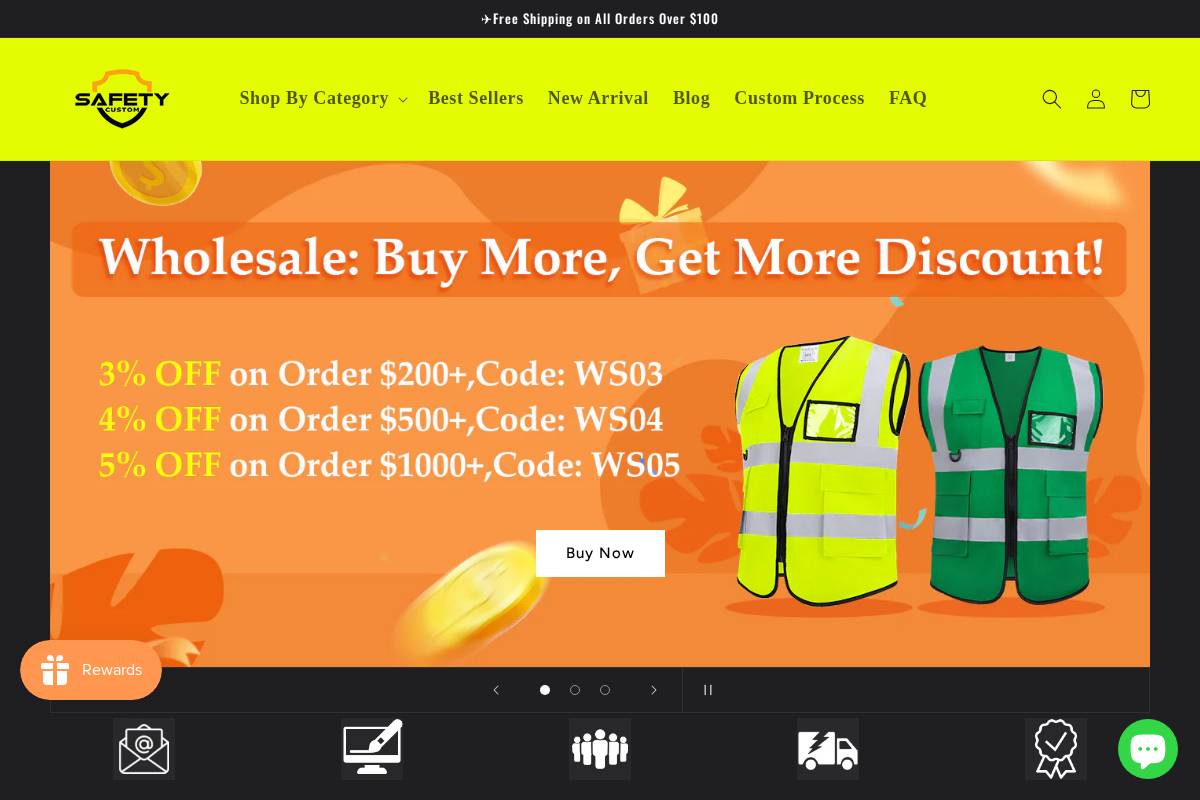 safetycustom.com homepage screenshot