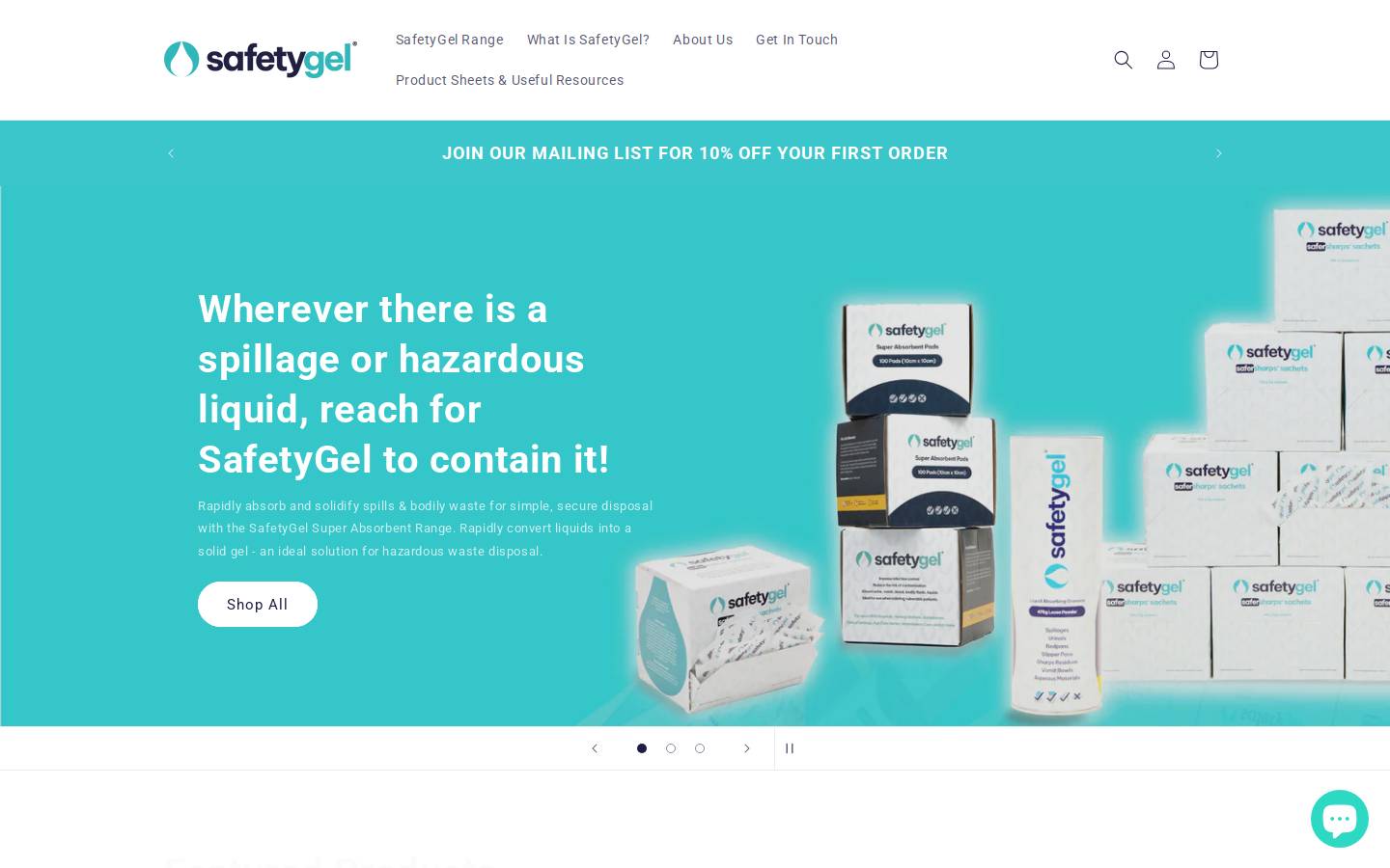 safetygel.co.uk homepage screenshot