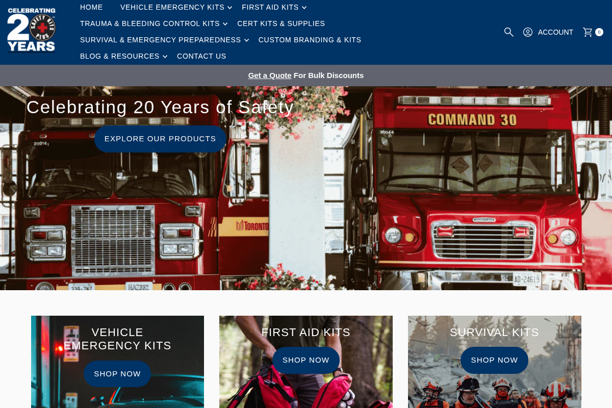 Safety Kits Plus homepage screenshot