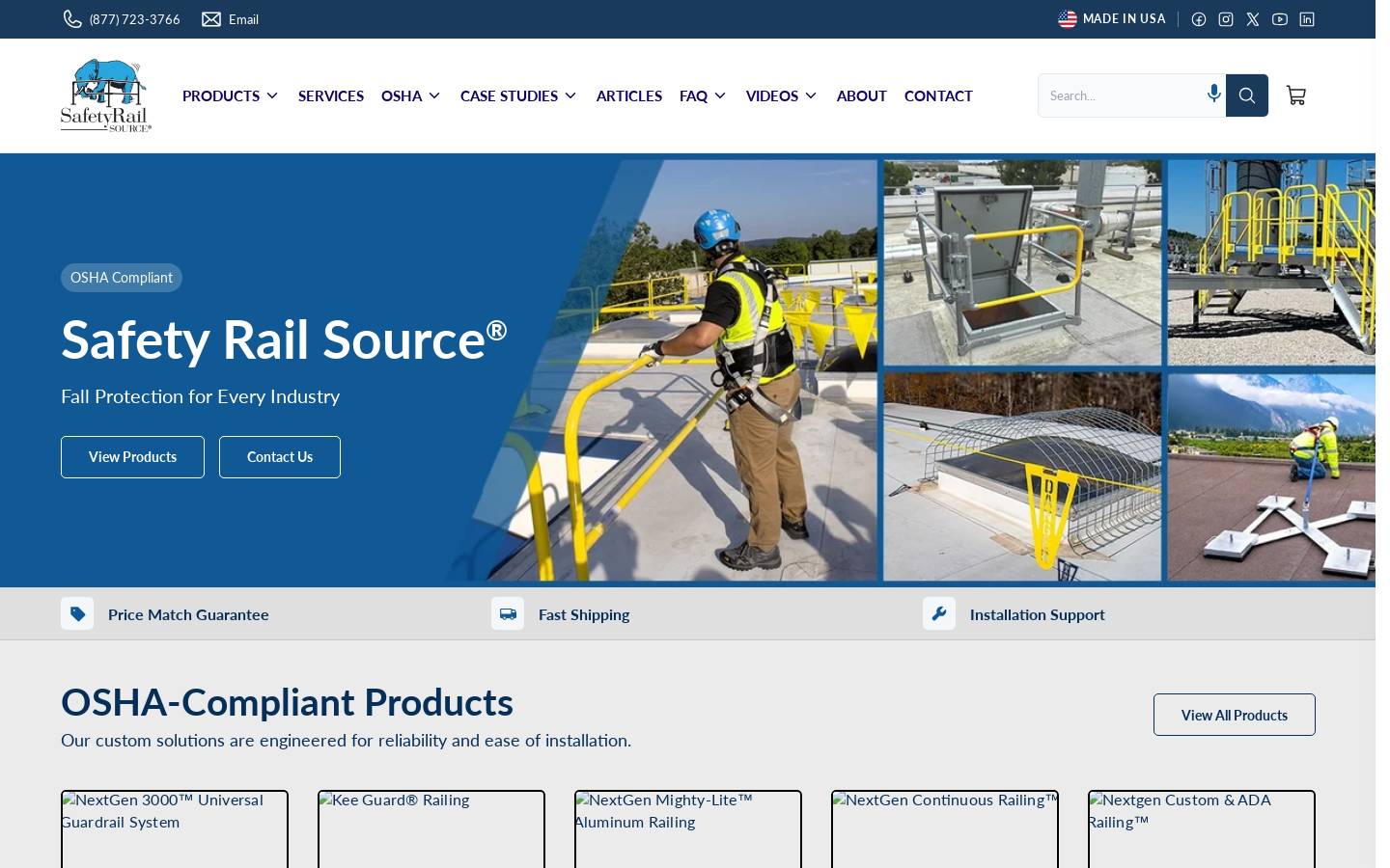 safetyrailsource.com homepage screenshot