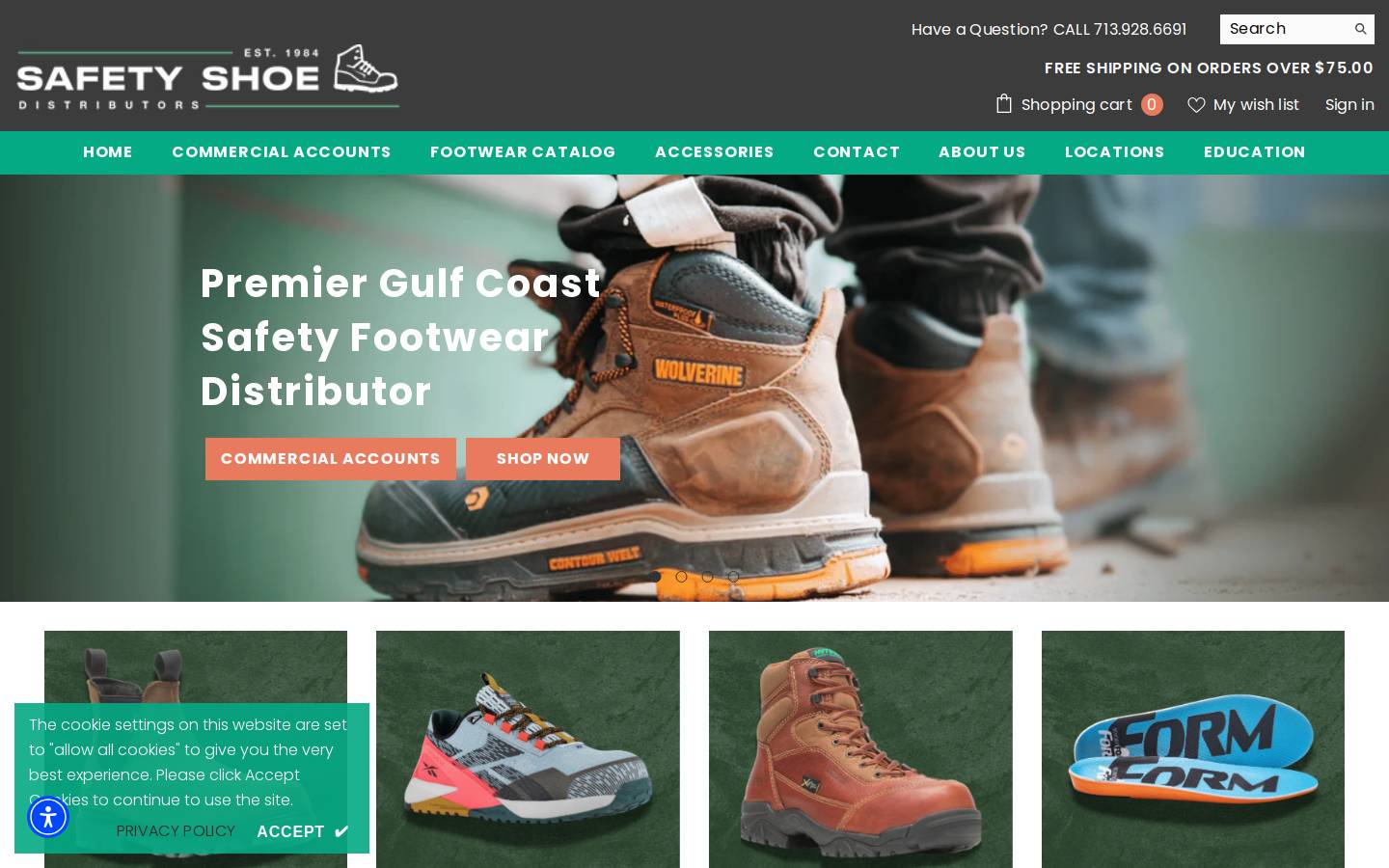 safetyshoedist.com homepage screenshot