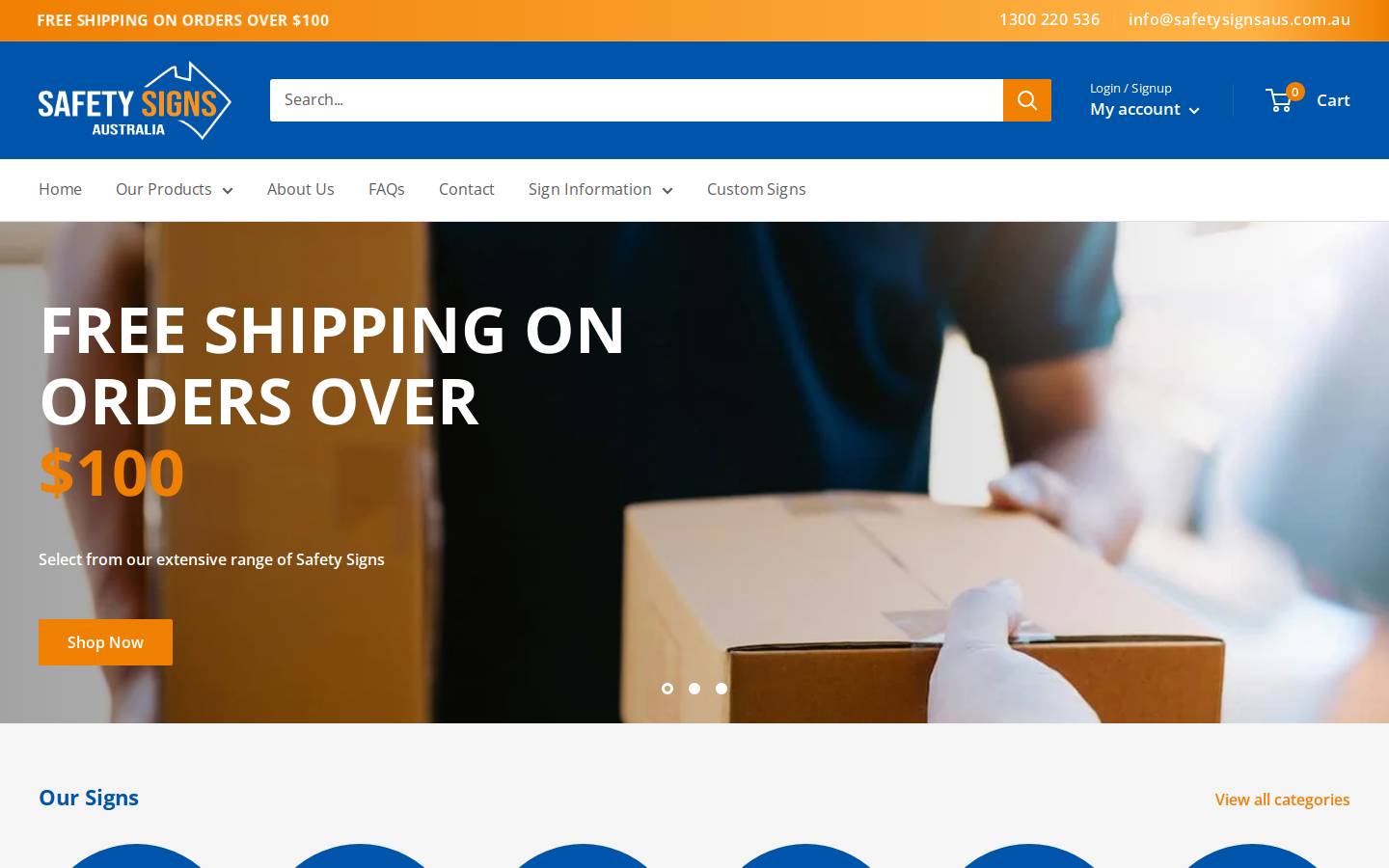 safetysignsaustralia.com homepage screenshot