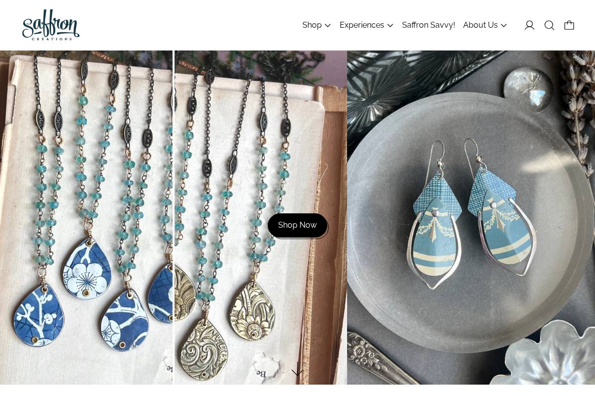 saffron-creations.com homepage screenshot