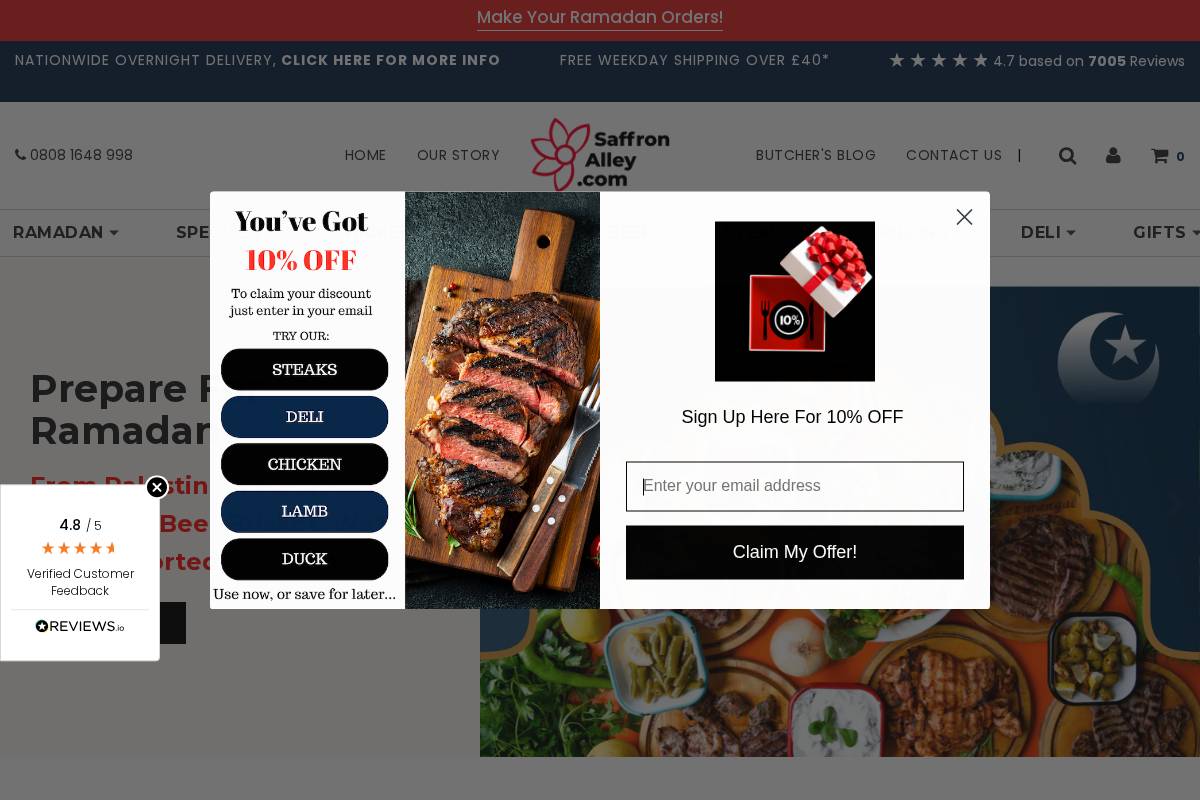 Saffron Alley homepage screenshot