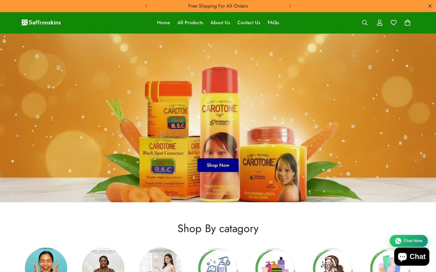 saffronskins.com homepage screenshot