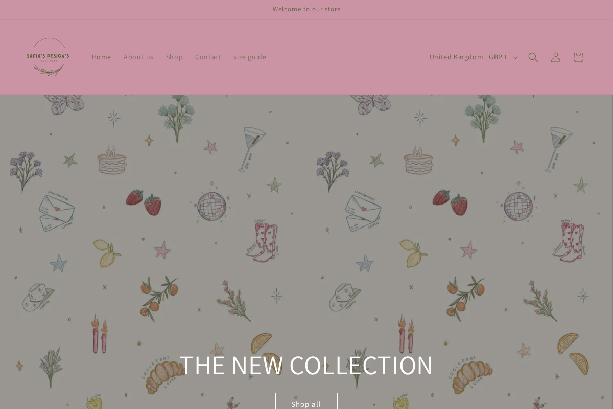 Safias's Designs homepage screenshot